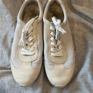 Tory Burch Cream Lace-Up Sneakers